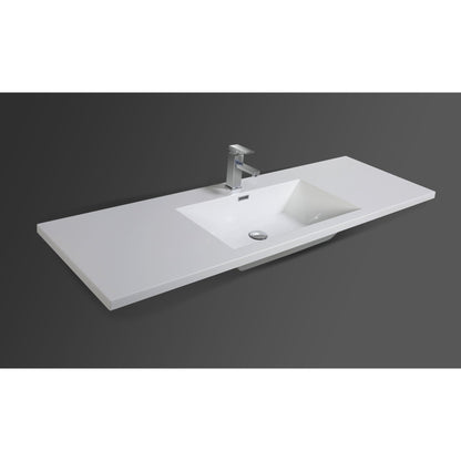 Moreno Bath Bohemia Lina 60" Cement Gray Wall Mounted Vanity With Single Reinforced White Acrylic Sink