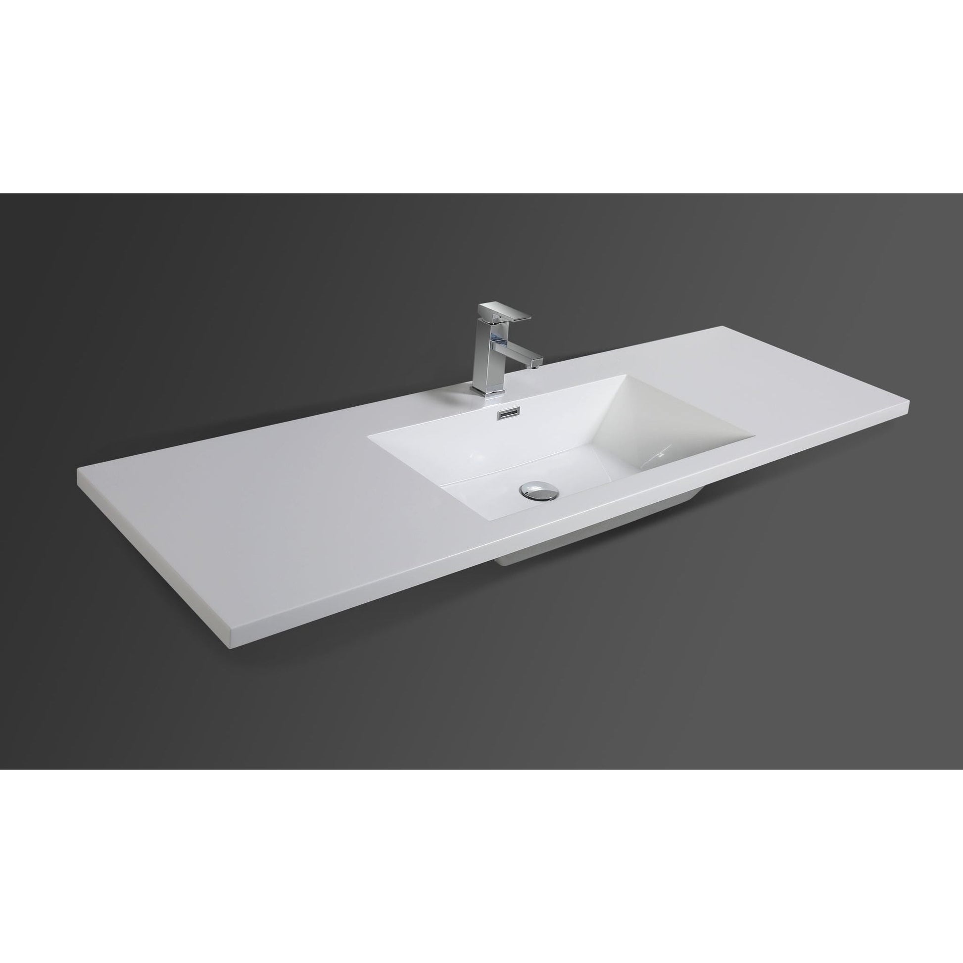 Moreno Bath Bohemia Lina 60" High Gloss Ash Gray Wall-Mounted Vanity With Single Reinforced White Acrylic Sink