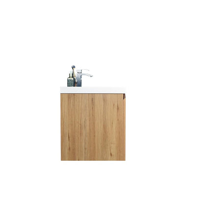 Moreno Bath Bohemia Lina 60" Nature Oak Wall-Mounted Vanity With Single Reinforced White Acrylic Sink