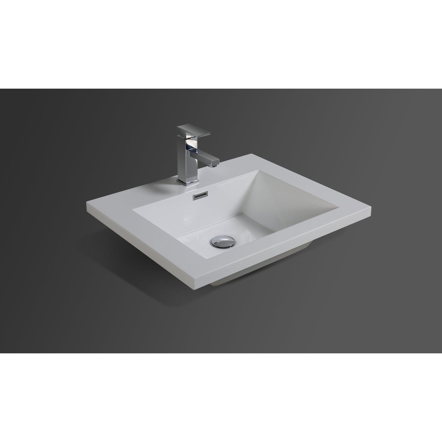 Moreno Bath Dolce 24" High Gloss White Freestanding Vanity With Single Reinforced White Acrylic Sink