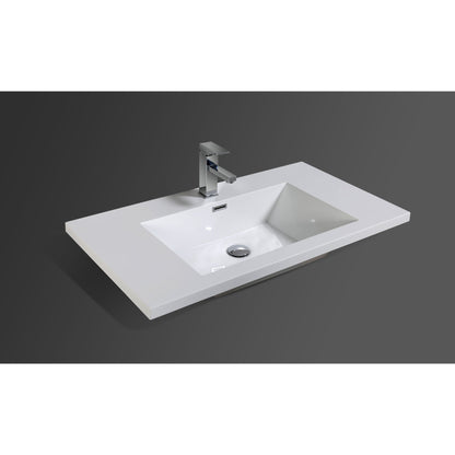 Moreno Bath Dolce 36" Dark Gray Oak Freestanding Vanity With Single Reinforced White Acrylic Sink