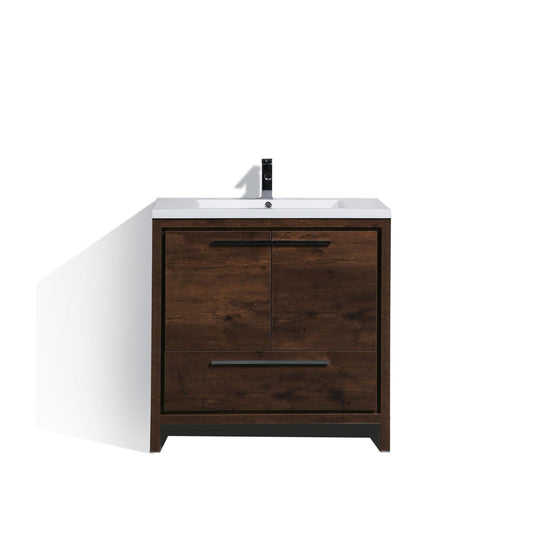 Moreno Bath Dolce 36" Rosewood Freestanding Vanity With Single Reinforced White Acrylic Sink