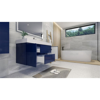 Moreno Bath Dolce 48" High Gloss Night Blue Freestanding Vanity With Single Reinforced White Acrylic Sink
