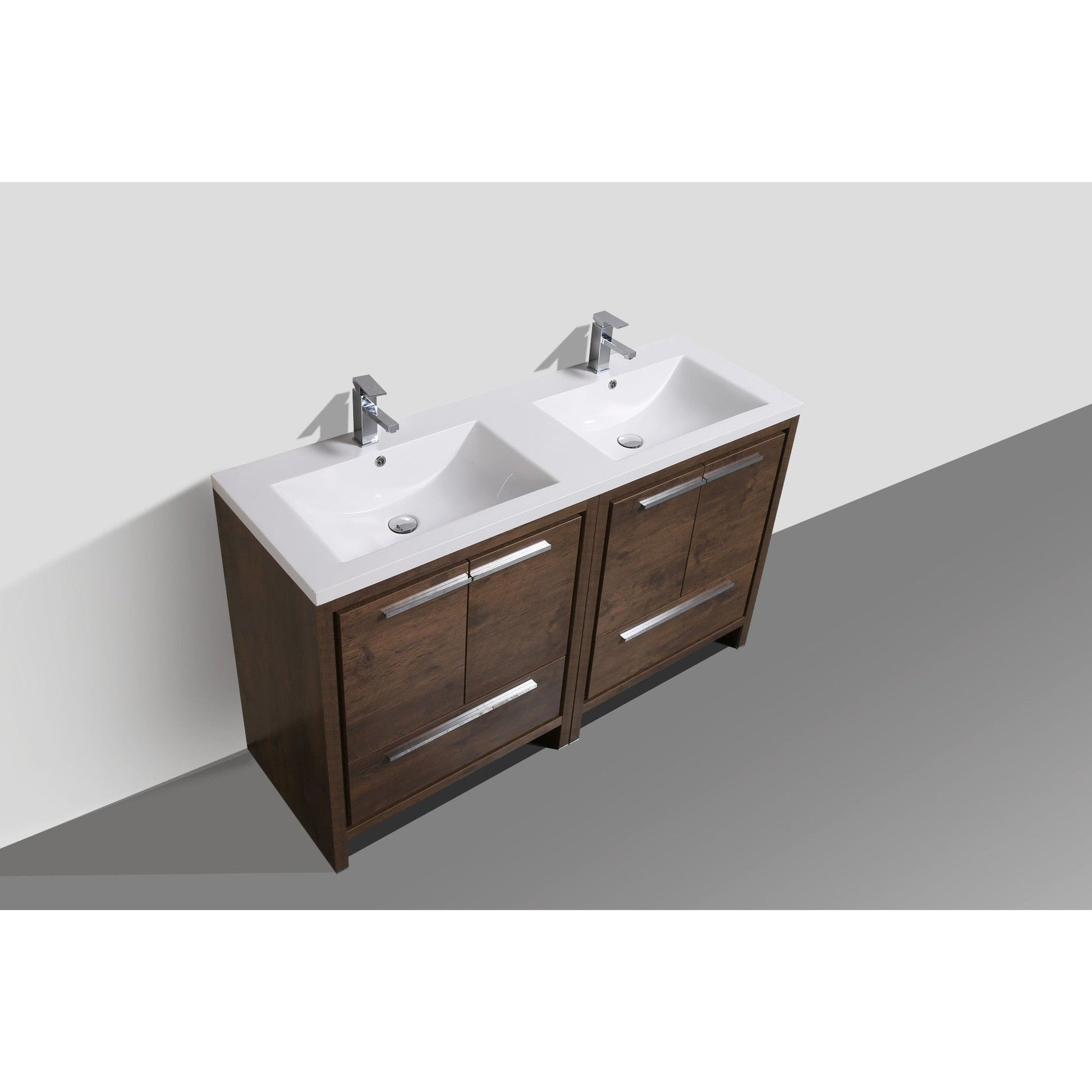 Moreno Bath Dolce 72" Rosewood Freestanding Vanity With Double Reinforced White Acrylic Sinks