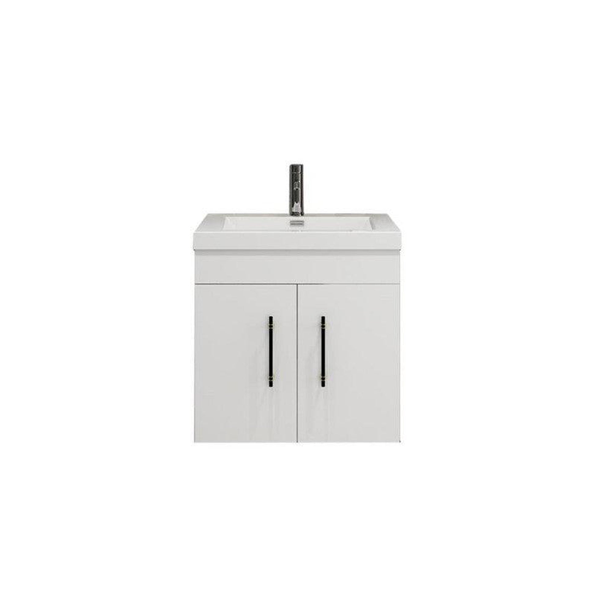 Moreno Bath ELSA 24" High Gloss White Wall-Mounted Vanity With Single Reinforced White Acrylic Sink