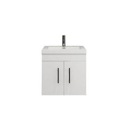 Moreno Bath ELSA 24" High Gloss White Wall-Mounted Vanity With Single Reinforced White Acrylic Sink