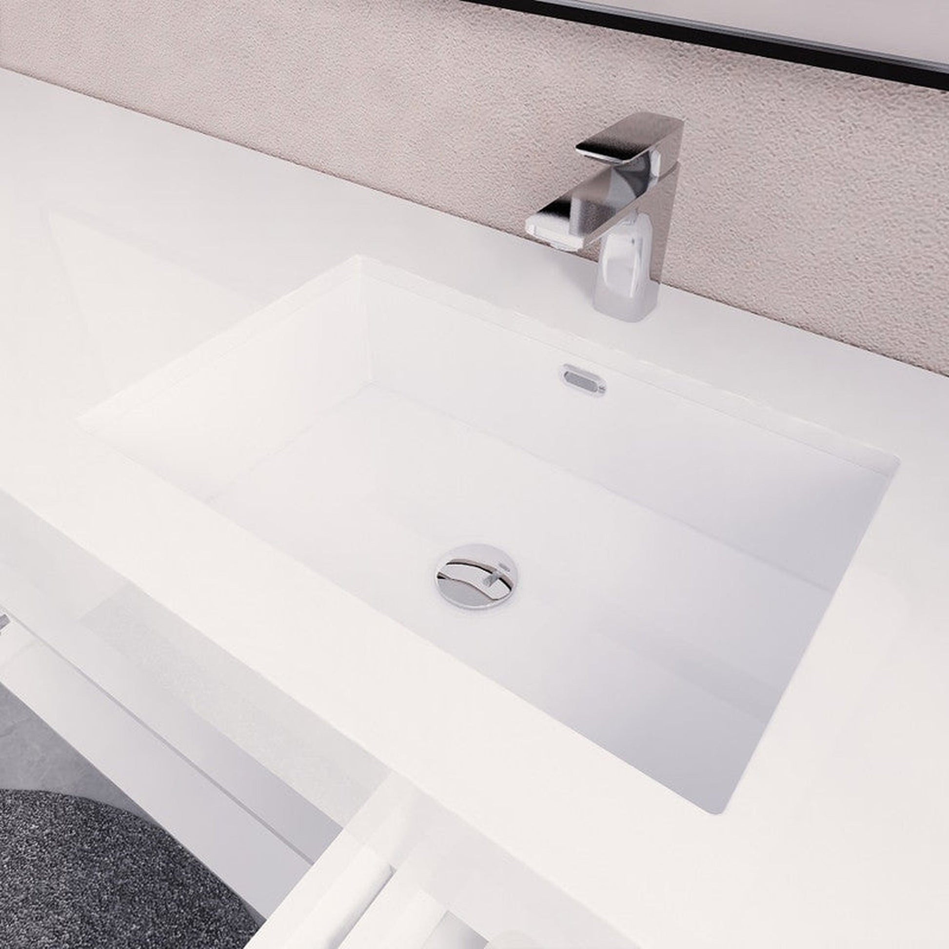 Moreno Bath ELSA 60" High Gloss White Freestanding Vanity With Single Reinforced White Acrylic Right Side Sink