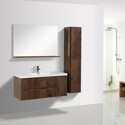 Moreno Bath Jade 48" Rosewood Wall-Mounted Vanity With Single Reinforced White Acrylic Sink