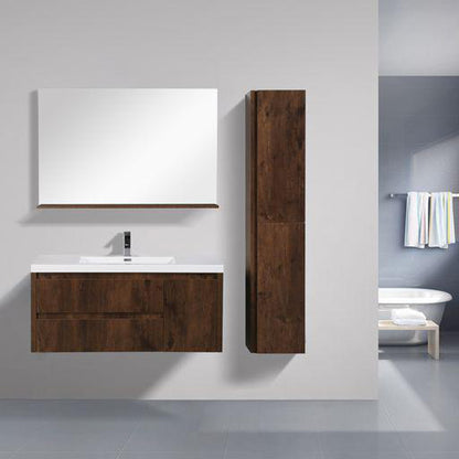 Moreno Bath Jade 48" Rosewood Wall-Mounted Vanity With Single Reinforced White Acrylic Sink