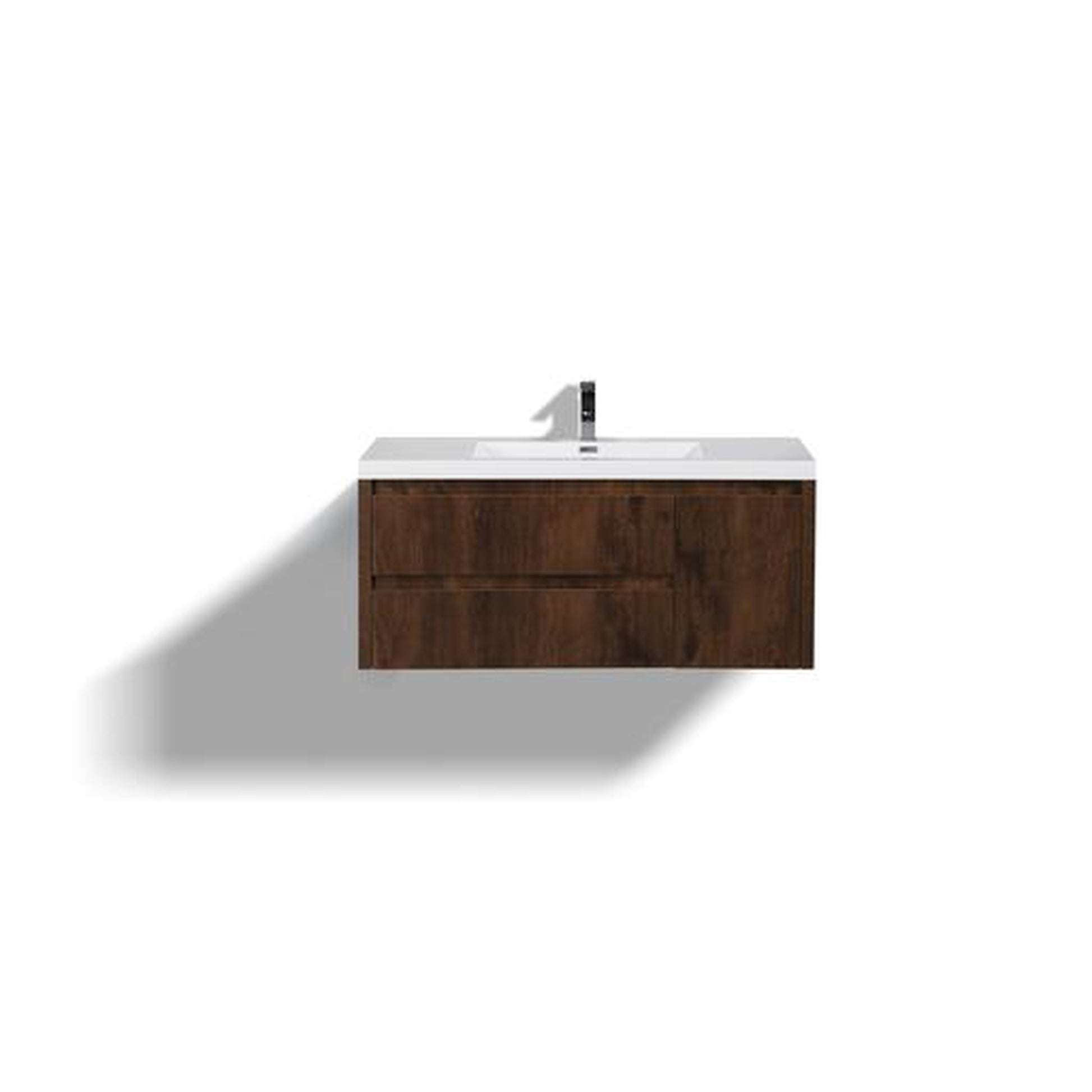 Moreno Bath Jade 48" Rosewood Wall-Mounted Vanity With Single Reinforced White Acrylic Sink