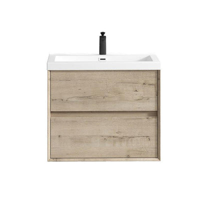 Moreno Bath Kingdee 30" Light Oak Wall-Mounted Vanity With Single Reinforced White Acrylic Sink
