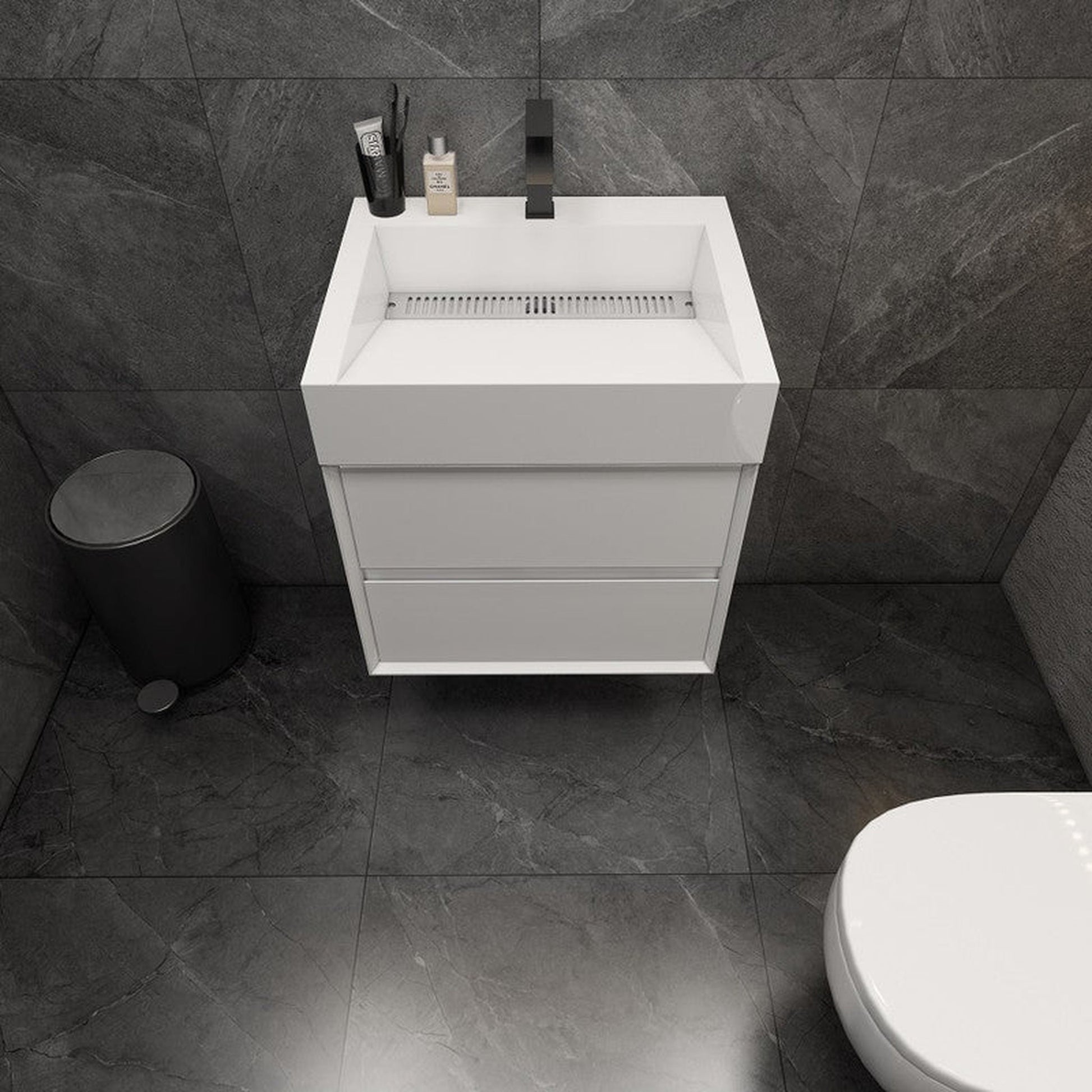 Moreno Bath MAX 24" Gloss White Wall-Mounted Vanity With Single Reinforced White Acrylic Sink