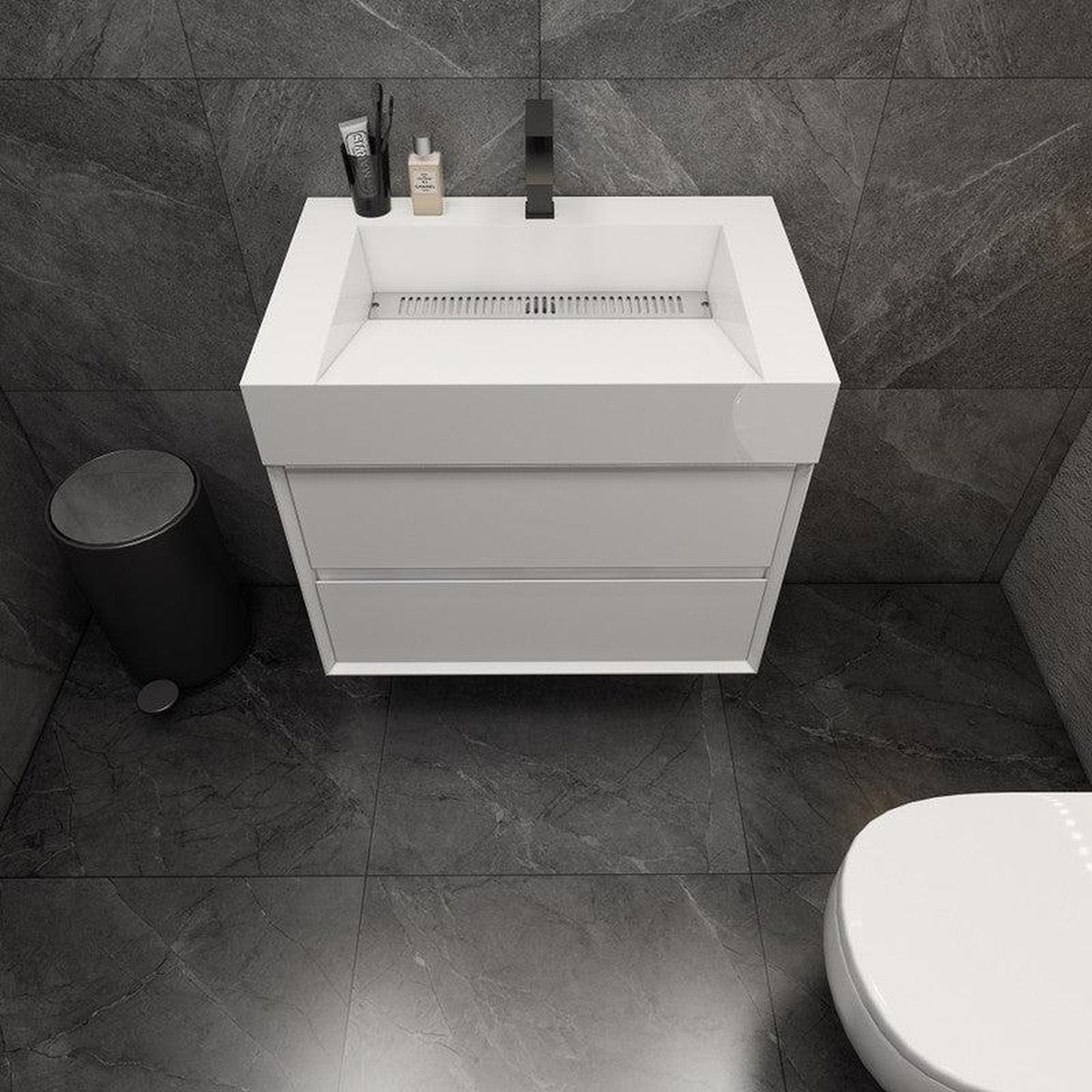 Moreno Bath MAX 30" Gloss White Wall-Mounted Vanity With Single Reinforced White Acrylic Sink