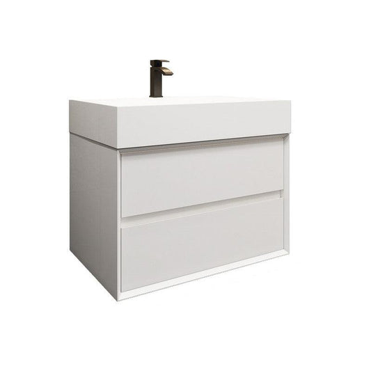 Moreno Bath MAX 30" Gloss White Wall-Mounted Vanity With Single Reinforced White Acrylic Sink