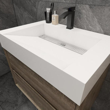 Moreno Bath MAX 30" Gray Oak Wall-Mounted Vanity With Single Reinforced White Acrylic Sink