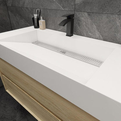 Moreno Bath MAX 42" Coffee Wood Wall-Mounted Vanity With Single Reinforced White Acrylic Sink