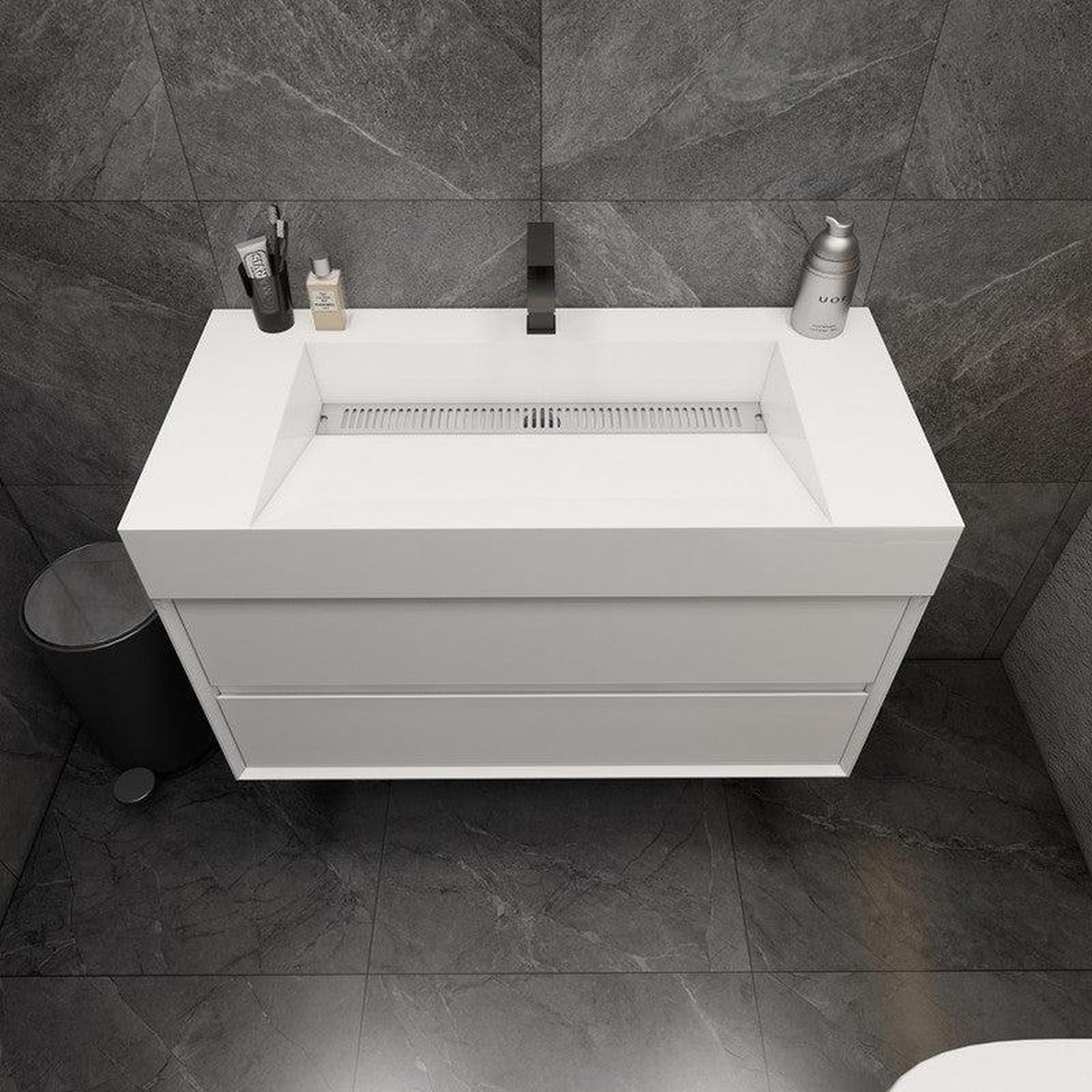 Moreno Bath MAX 42" Gloss White Wall-Mounted Vanity With Single Reinforced White Acrylic Sink