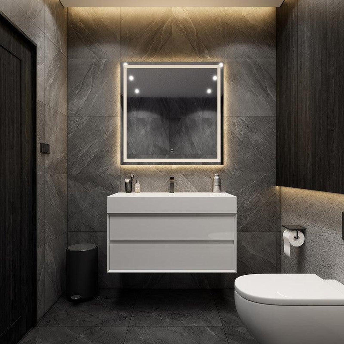 Moreno Bath MAX 42" Gloss White Wall-Mounted Vanity With Single Reinforced White Acrylic Sink