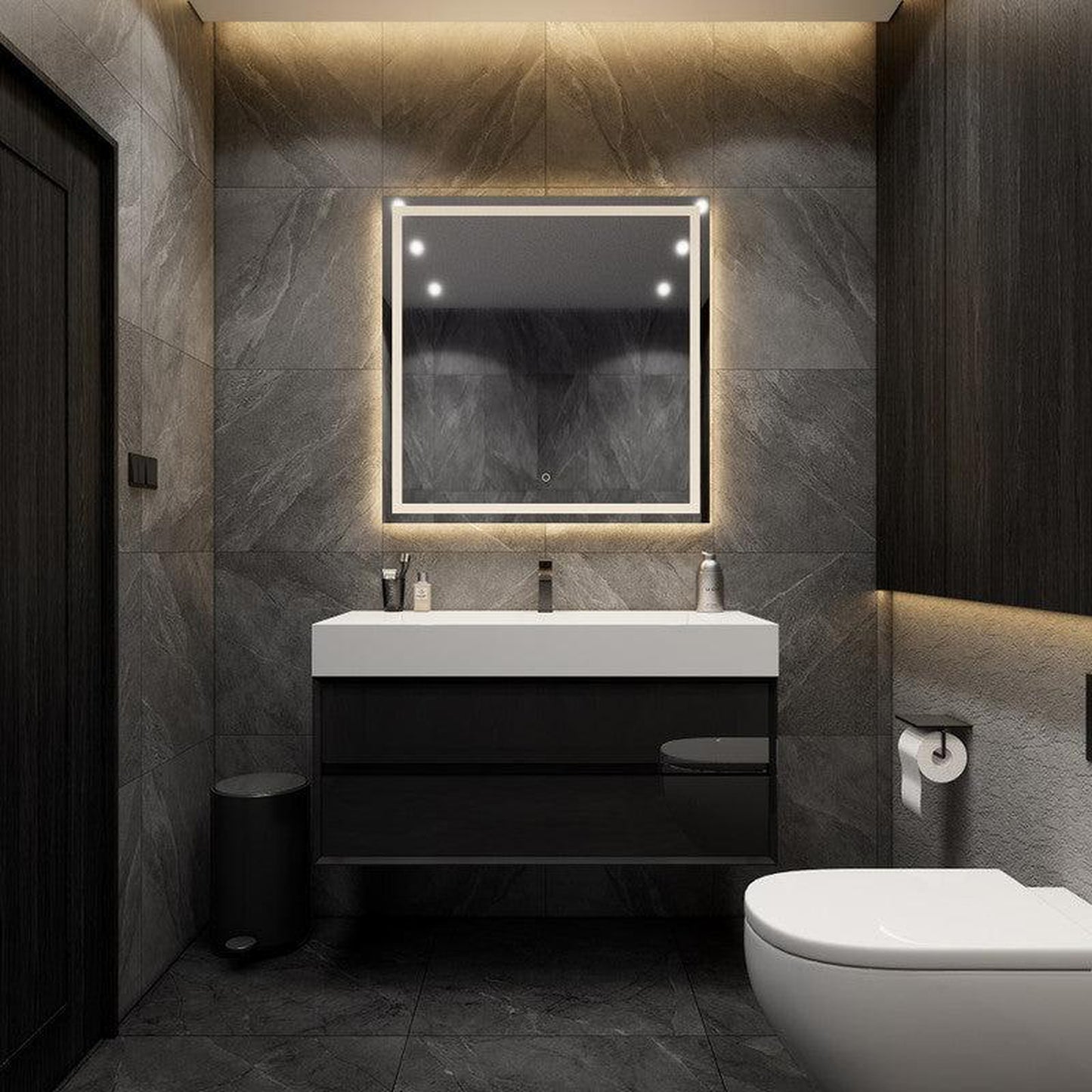 Moreno Bath MAX 48" Gloss Black Wall-Mounted Vanity With Single Reinforced White Acrylic Sink