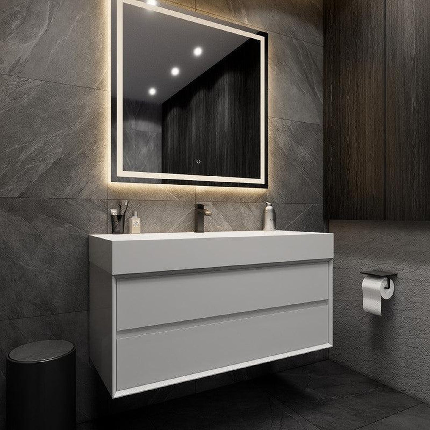 Moreno Bath MAX 48" Gloss White Wall-Mounted Vanity With Single Reinforced White Acrylic Sink