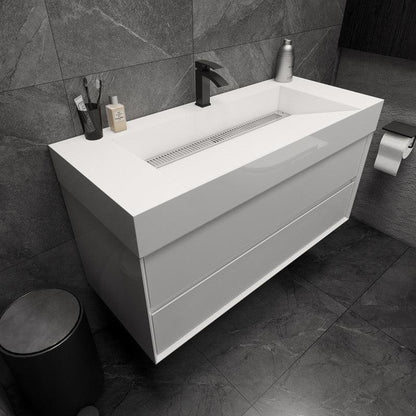 Moreno Bath MAX 48" Gloss White Wall-Mounted Vanity With Single Reinforced White Acrylic Sink