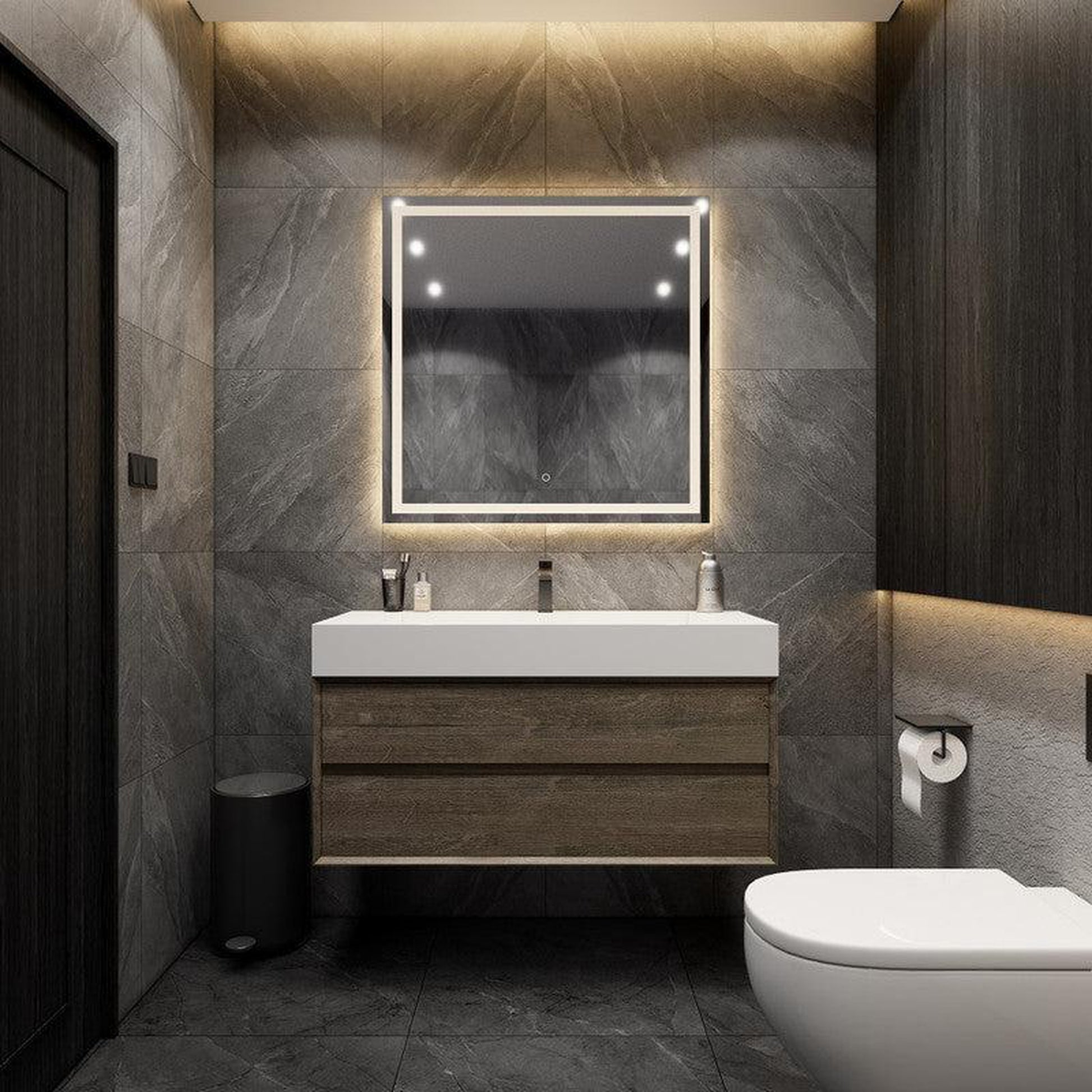 Moreno Bath MAX 48" Gray Oak Wall-Mounted Vanity With Single Reinforced White Acrylic Sink