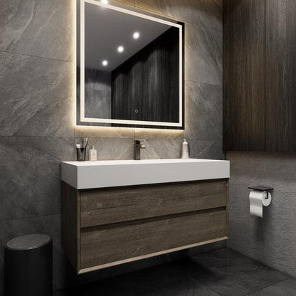 Moreno Bath MAX 48" Gray Oak Wall-Mounted Vanity With Single Reinforced White Acrylic Sink