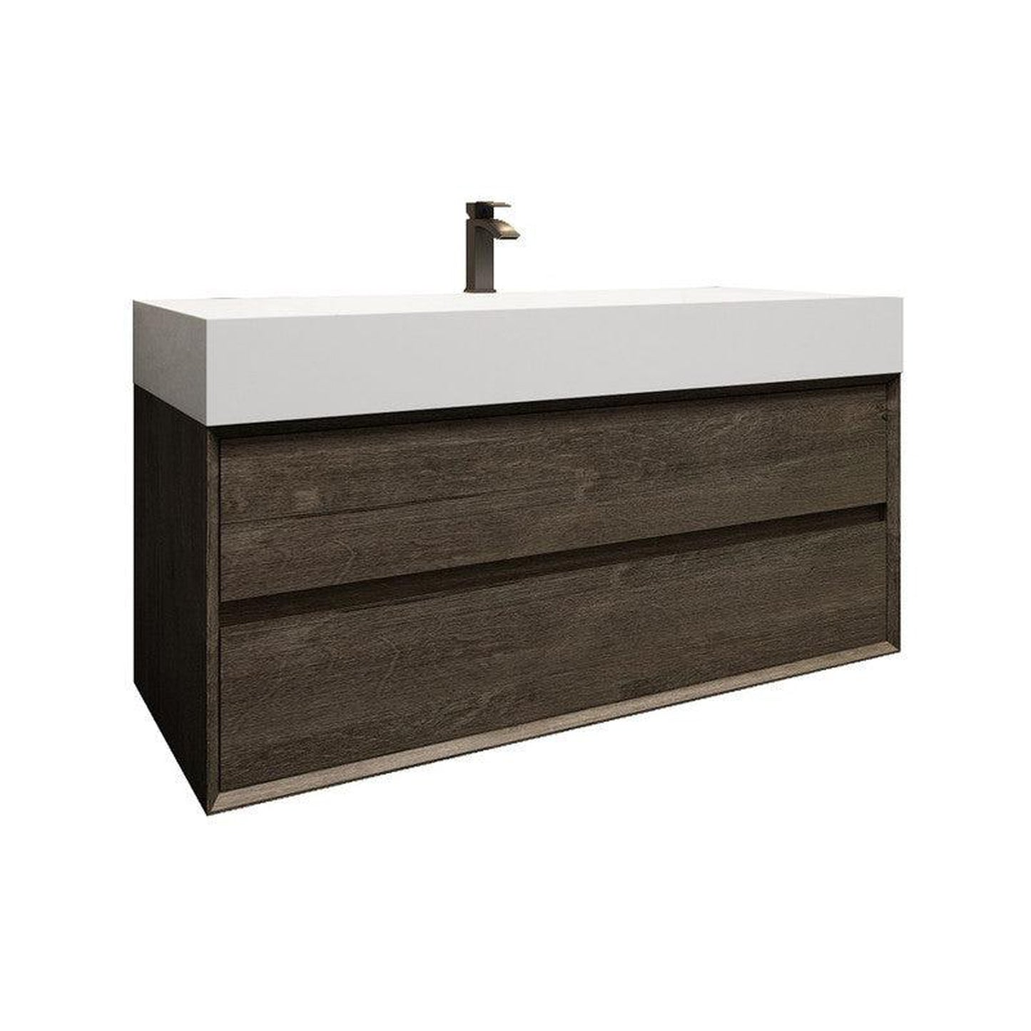 Moreno Bath MAX 48" Gray Oak Wall-Mounted Vanity With Single Reinforced White Acrylic Sink