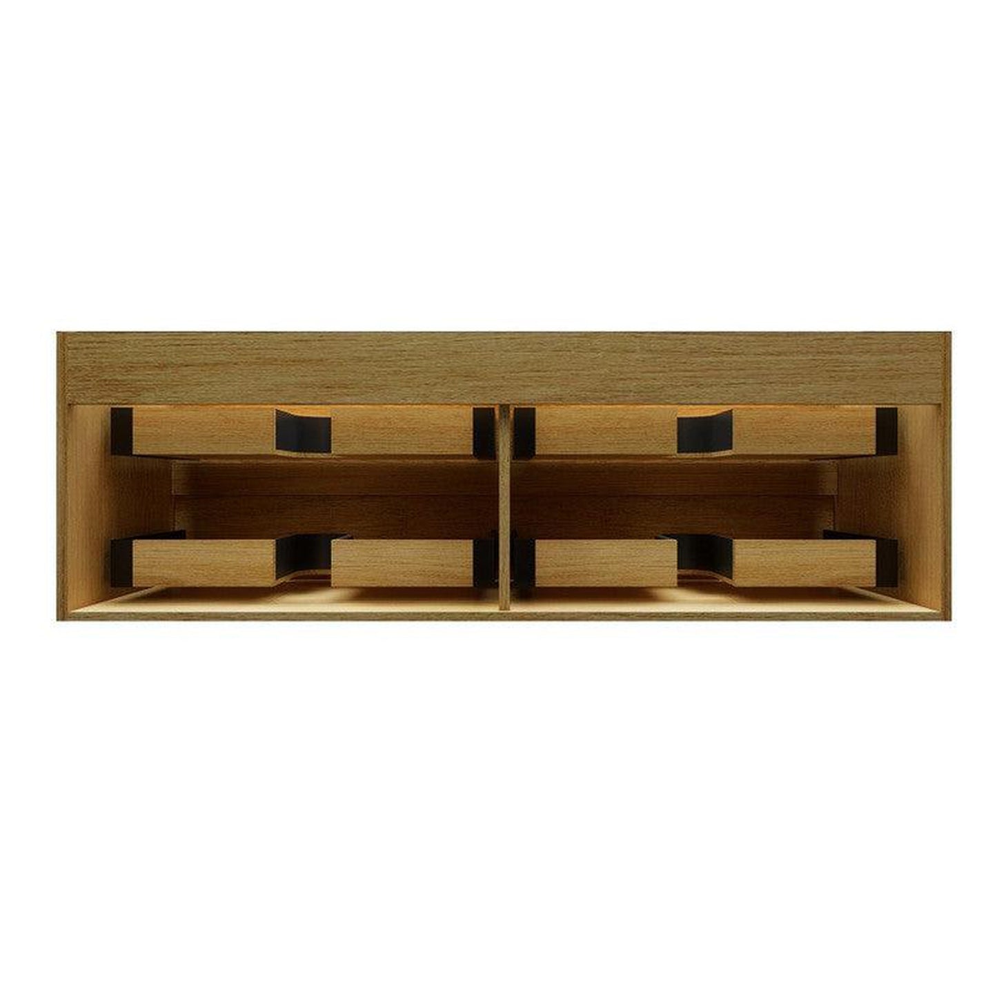 Moreno Bath MAX 60" Coffee Wood Wall-Mounted Vanity With Double Faucet Holes and Reinforced White Acrylic Sink