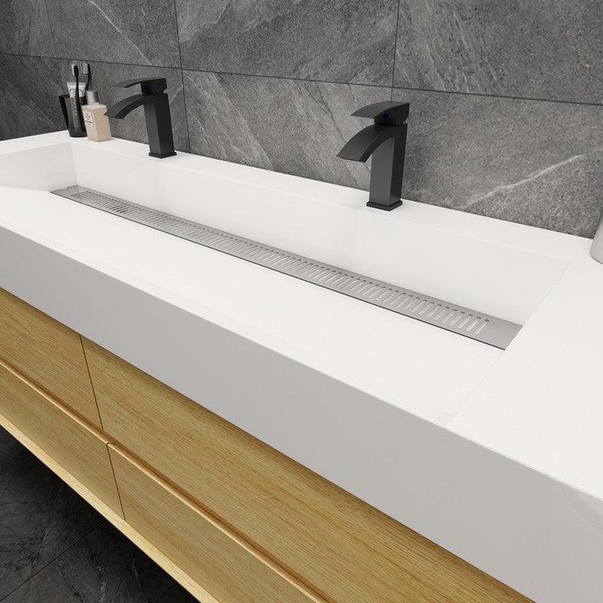 Moreno Bath MAX 60" Coffee Wood Wall-Mounted Vanity With Double Faucet Holes and Reinforced White Acrylic Sink