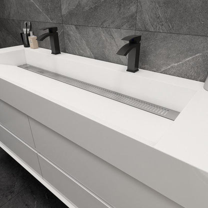 Moreno Bath MAX 60" Gloss White Wall-Mounted Vanity With Double Faucet Holes and Reinforced White Acrylic Sink