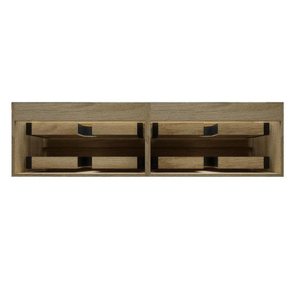 Moreno Bath MAX 72" Coffee Wood Wall-Mounted Vanity With Double Faucet Holes and Reinforced White Acrylic Sink