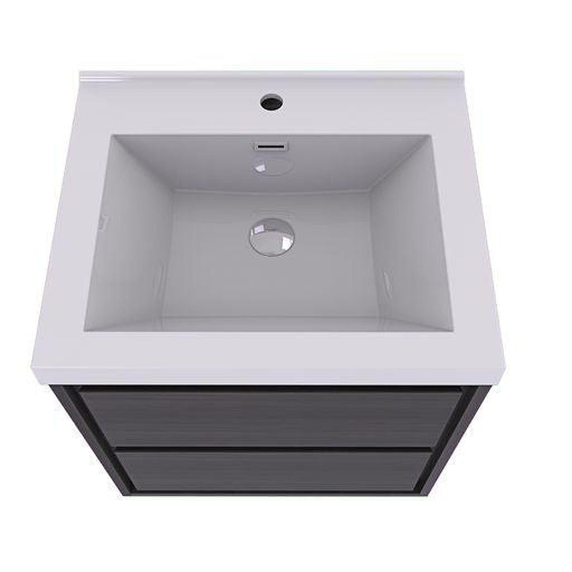 Moreno Bath Sage 24" Dark Gray Oak Wall-Mounted Modern Vanity With Single Reinforced White Acrylic Sink