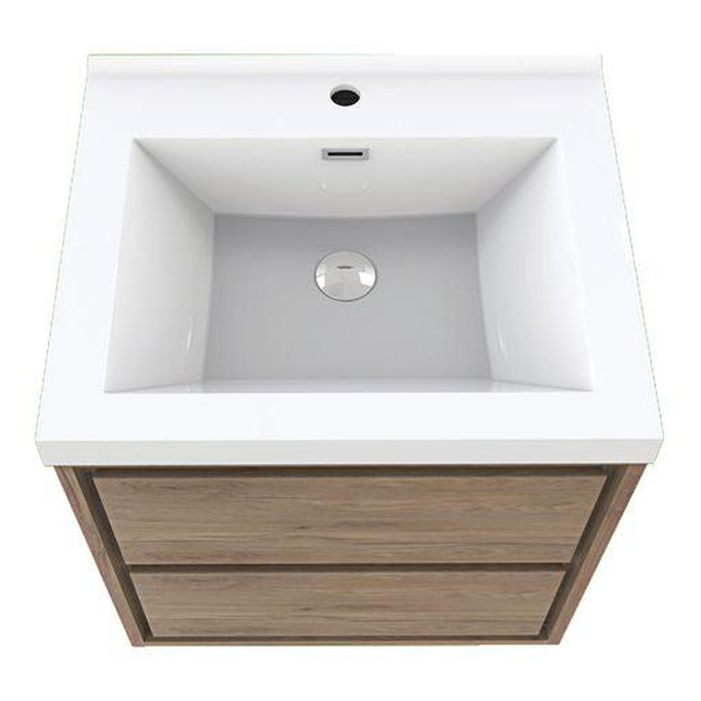 Moreno Bath Sage 24" White Oak Wall-Mounted Modern Vanity With Single Reinforced White Acrylic Sink