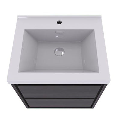 Moreno Bath Sage 30" Dark Gray Oak Wall-Mounted Modern Vanity With Single Reinforced White Acrylic Sink