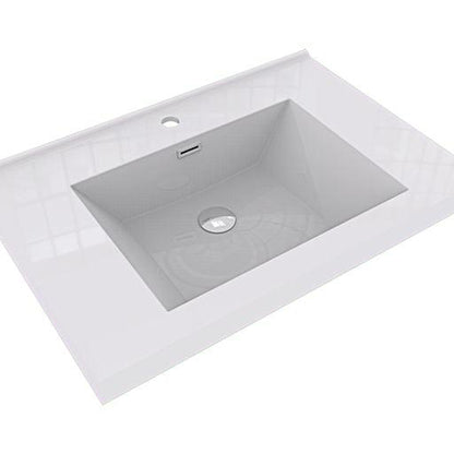 Moreno Bath Sage 30" High Gloss White Wall-Mounted Modern Vanity With Single Reinforced White Acrylic Sink
