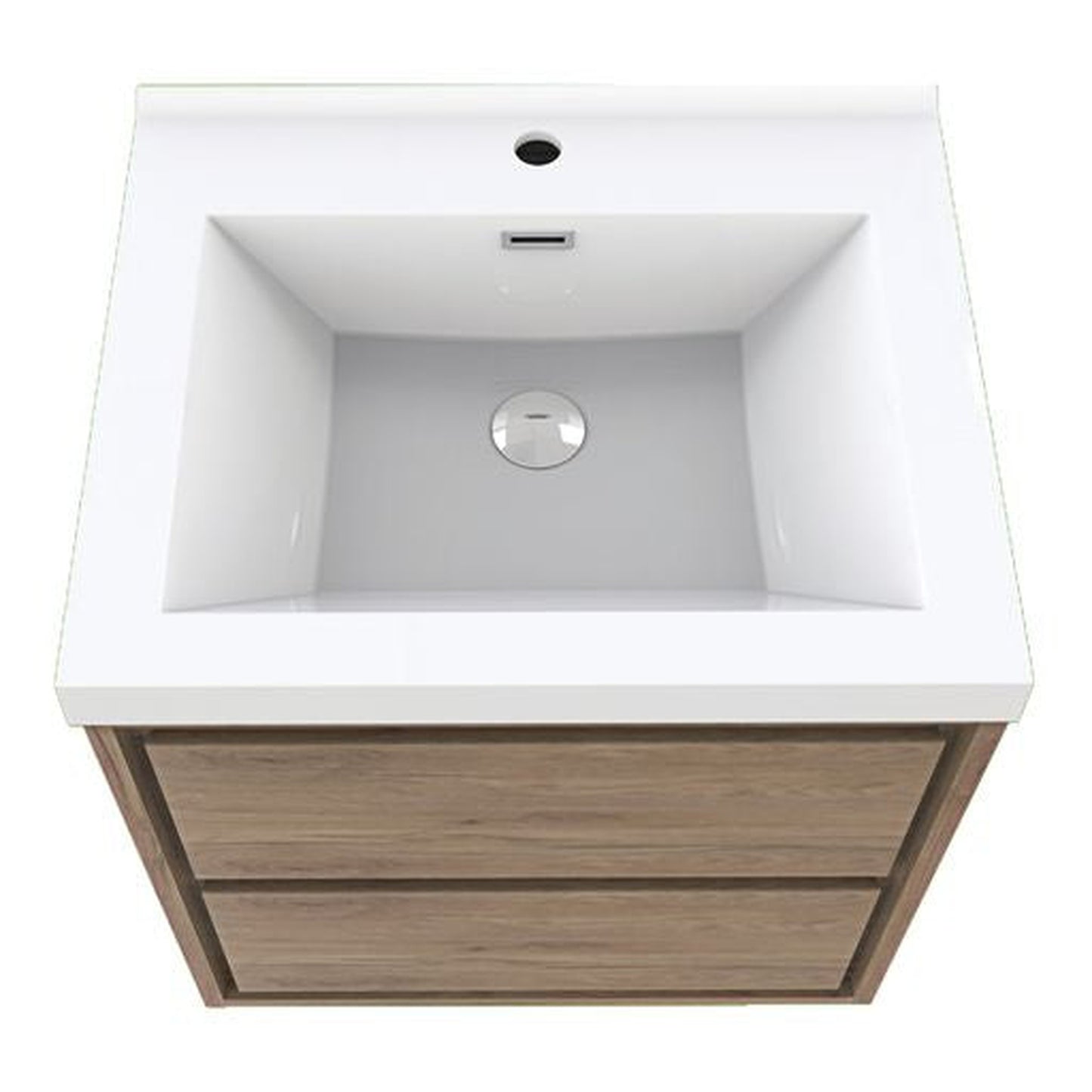 Moreno Bath Sage 30" White Oak Wall-Mounted Modern Vanity With Single Reinforced White Acrylic Sink