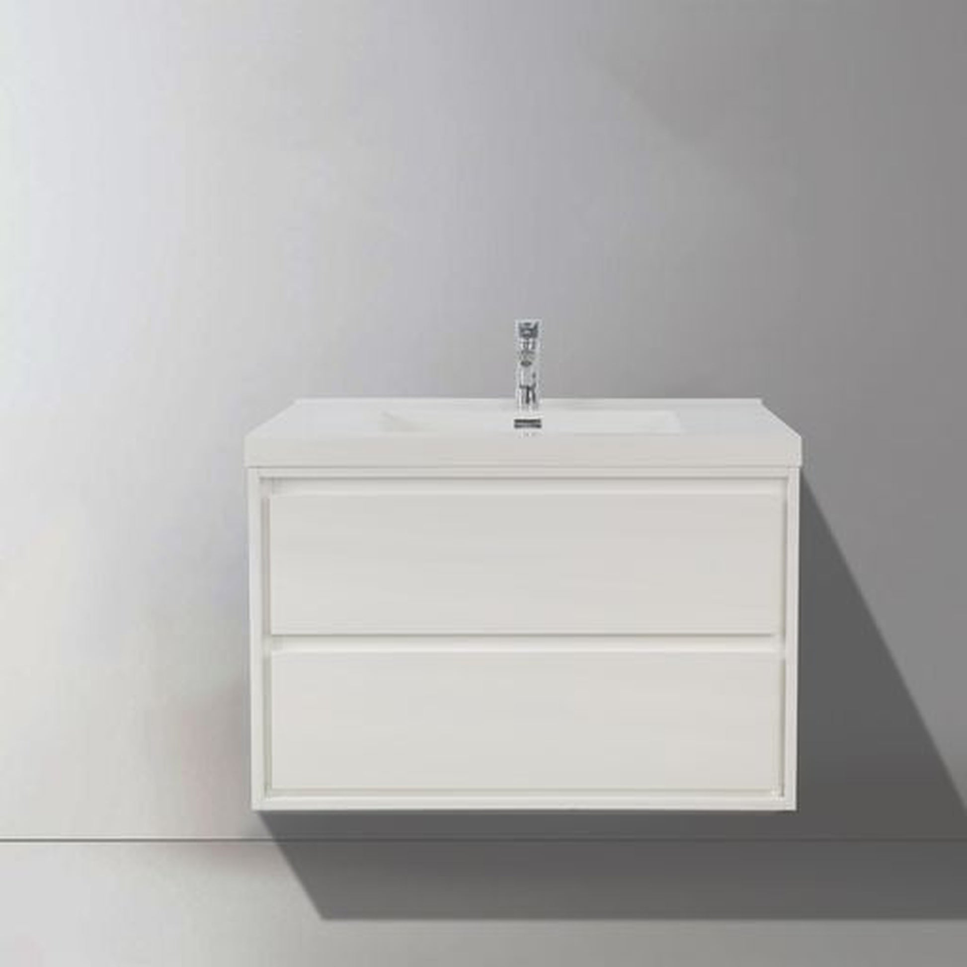 Moreno Bath Sage 36" High Gloss White Wall-Mounted Modern Vanity With Single Reinforced White Acrylic Sink