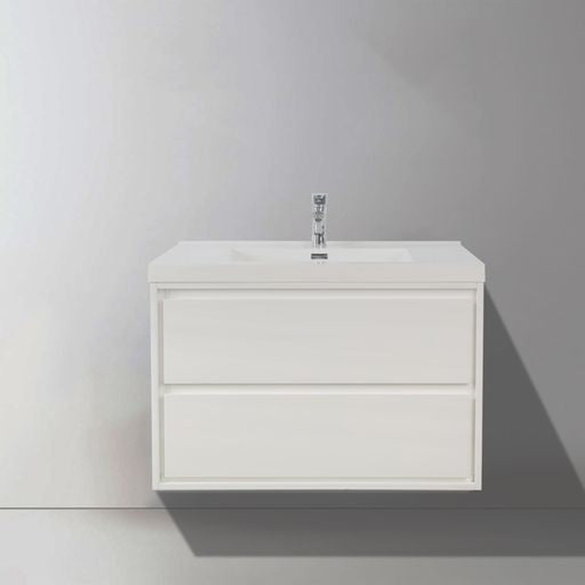Moreno Bath Sage 42" High Gloss White Wall-Mounted Modern Vanity With Single Reinforced White Acrylic Sink