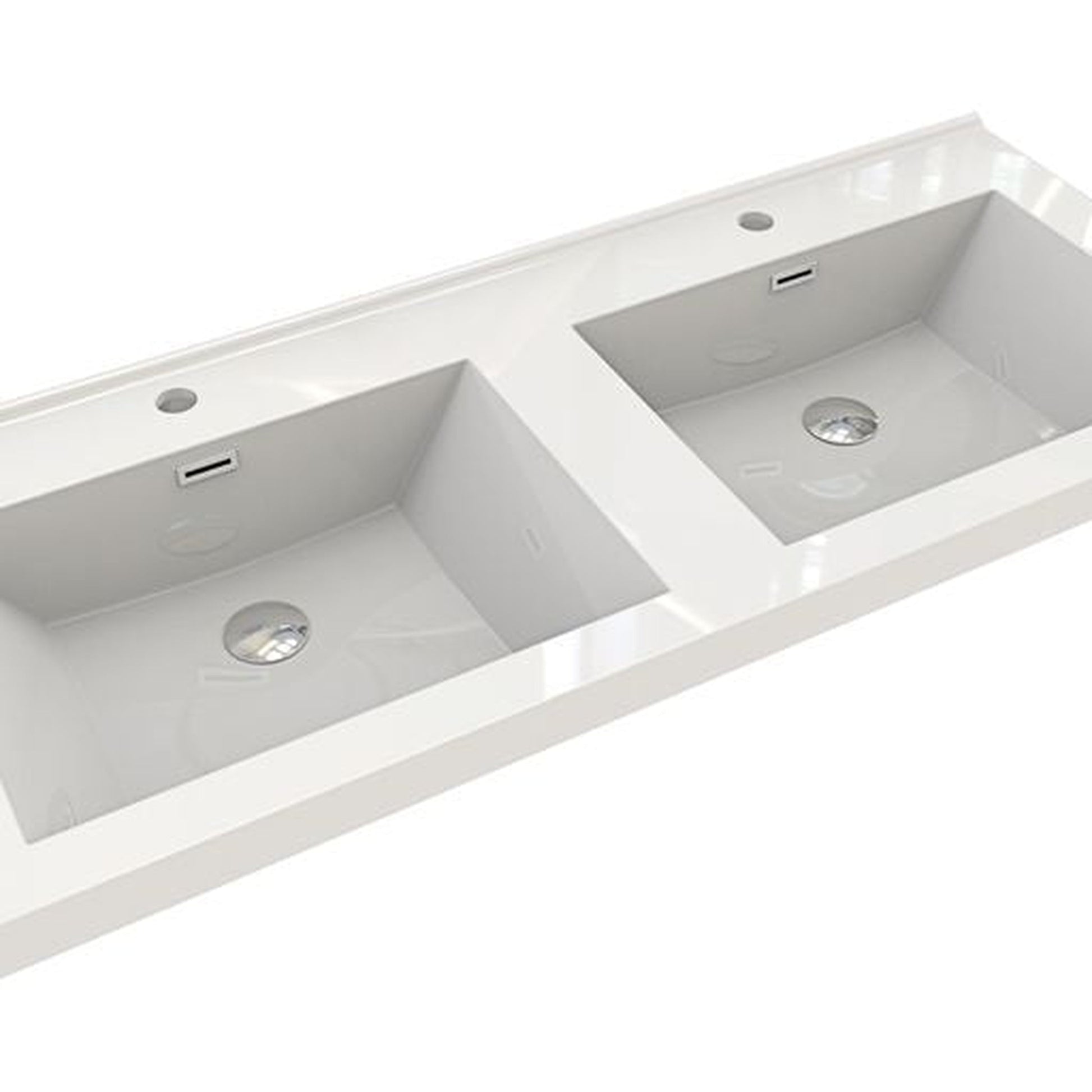 Moreno Bath Sage 48" Dark Gray Oak Wall-Mounted Modern Vanity With Double Reinforced White Acrylic Sinks