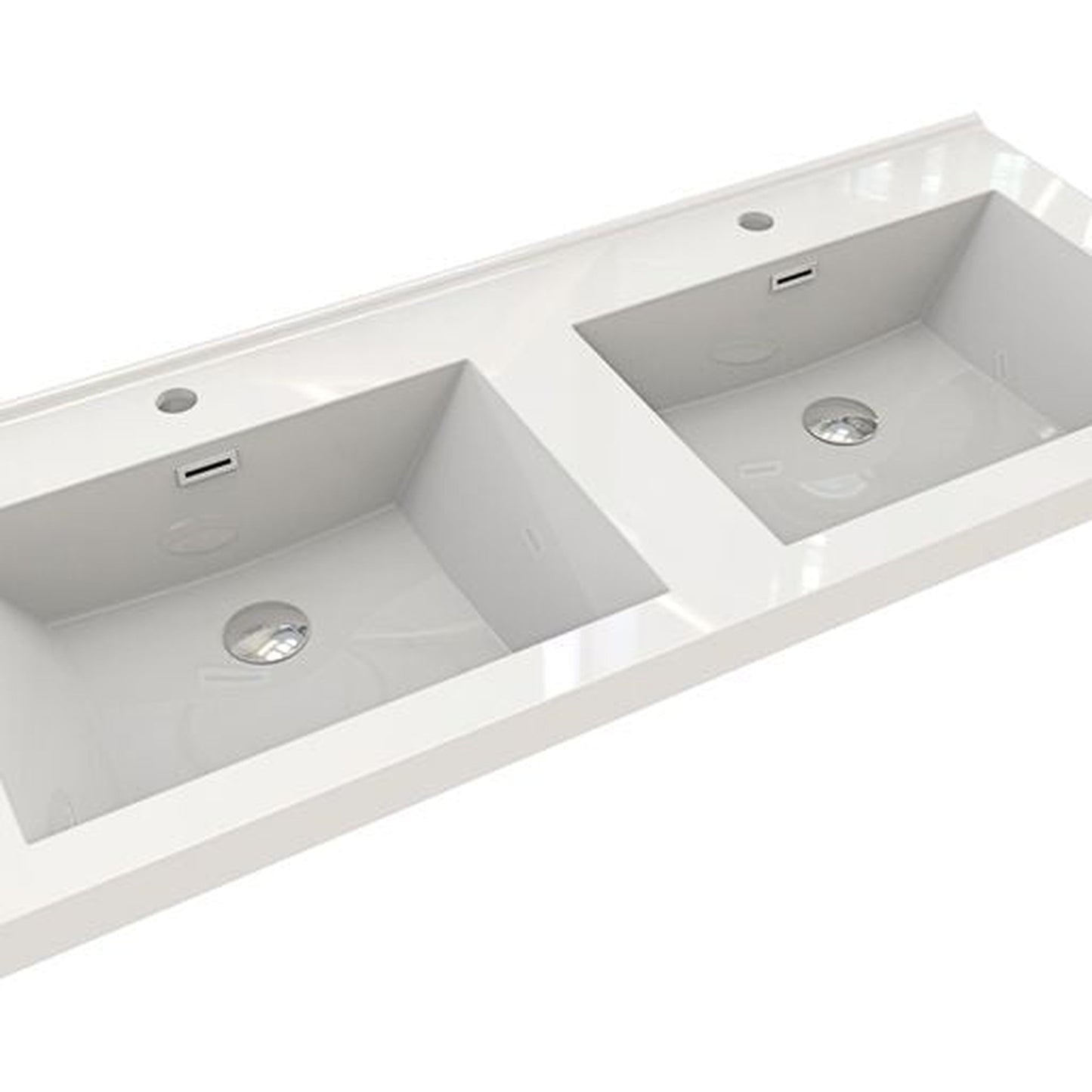 Moreno Bath Sage 48" High Gloss White Wall-Mounted Modern Vanity With Double Reinforced White Acrylic Sinks