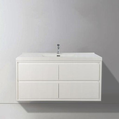 Moreno Bath Sage 48" High Gloss White Wall-Mounted Modern Vanity With Single Reinforced White Acrylic Sink