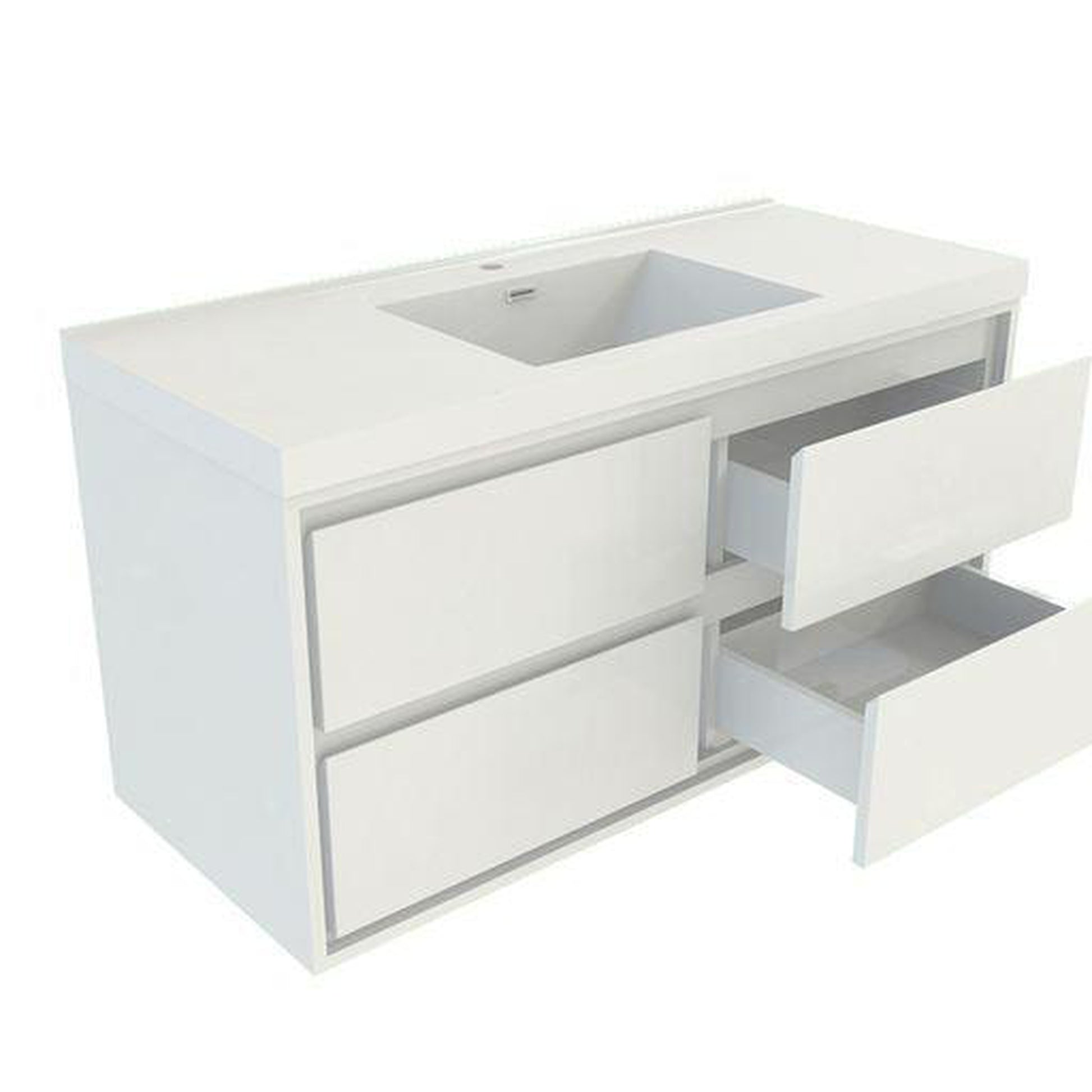 Moreno Bath Sage 48" High Gloss White Wall-Mounted Modern Vanity With Single Reinforced White Acrylic Sink