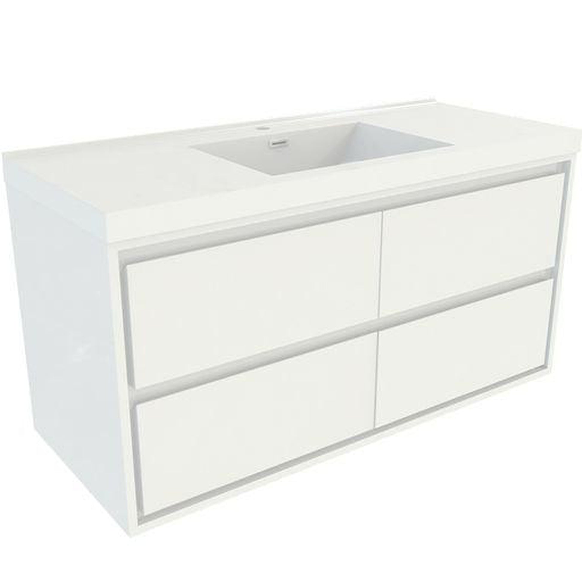 Moreno Bath Sage 48" High Gloss White Wall-Mounted Modern Vanity With Single Reinforced White Acrylic Sink