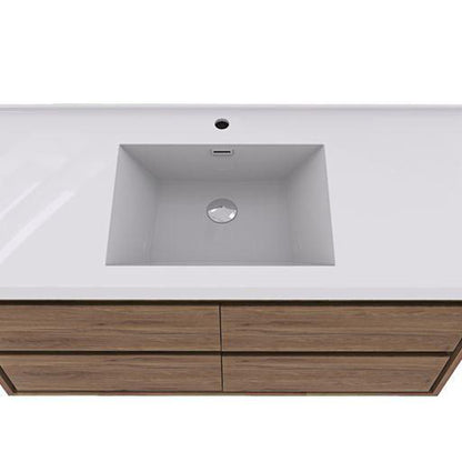 Moreno Bath Sage 48" White Oak Wall-Mounted Modern Vanity With Single Reinforced White Acrylic Sink