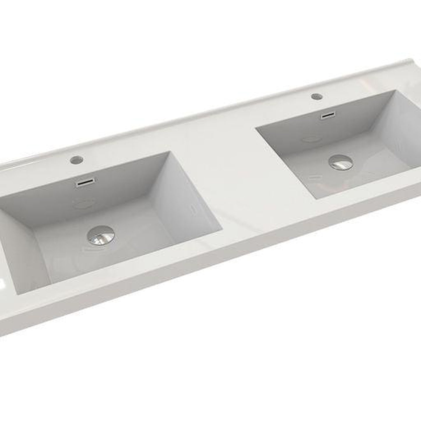 Moreno Bath Sage 60" High Gloss White Wall-Mounted Modern Vanity With Double Reinforced White Acrylic Sinks