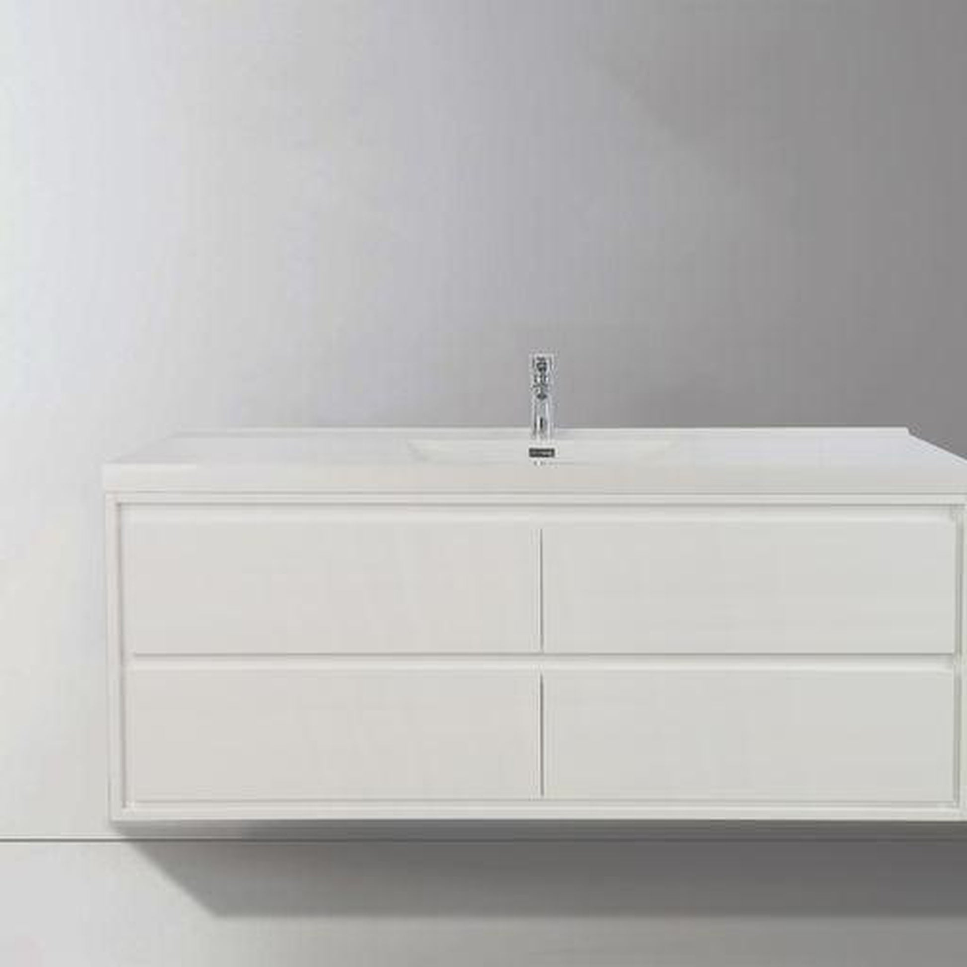 Moreno Bath Sage 60" High Gloss White Wall-Mounted Modern Vanity With Single Reinforced White Acrylic Sink