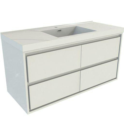 Moreno Bath Sage 60" High Gloss White Wall-Mounted Modern Vanity With Single Reinforced White Acrylic Sink