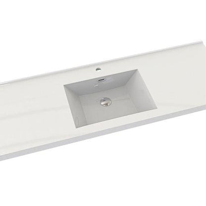 Moreno Bath Sage 60" White Oak Wall-Mounted Modern Vanity With Single Reinforced White Acrylic Sink