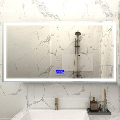 Moreno Florence 68" x 36" Frameless LED Mirror With Bluetooth, Time and Temperature